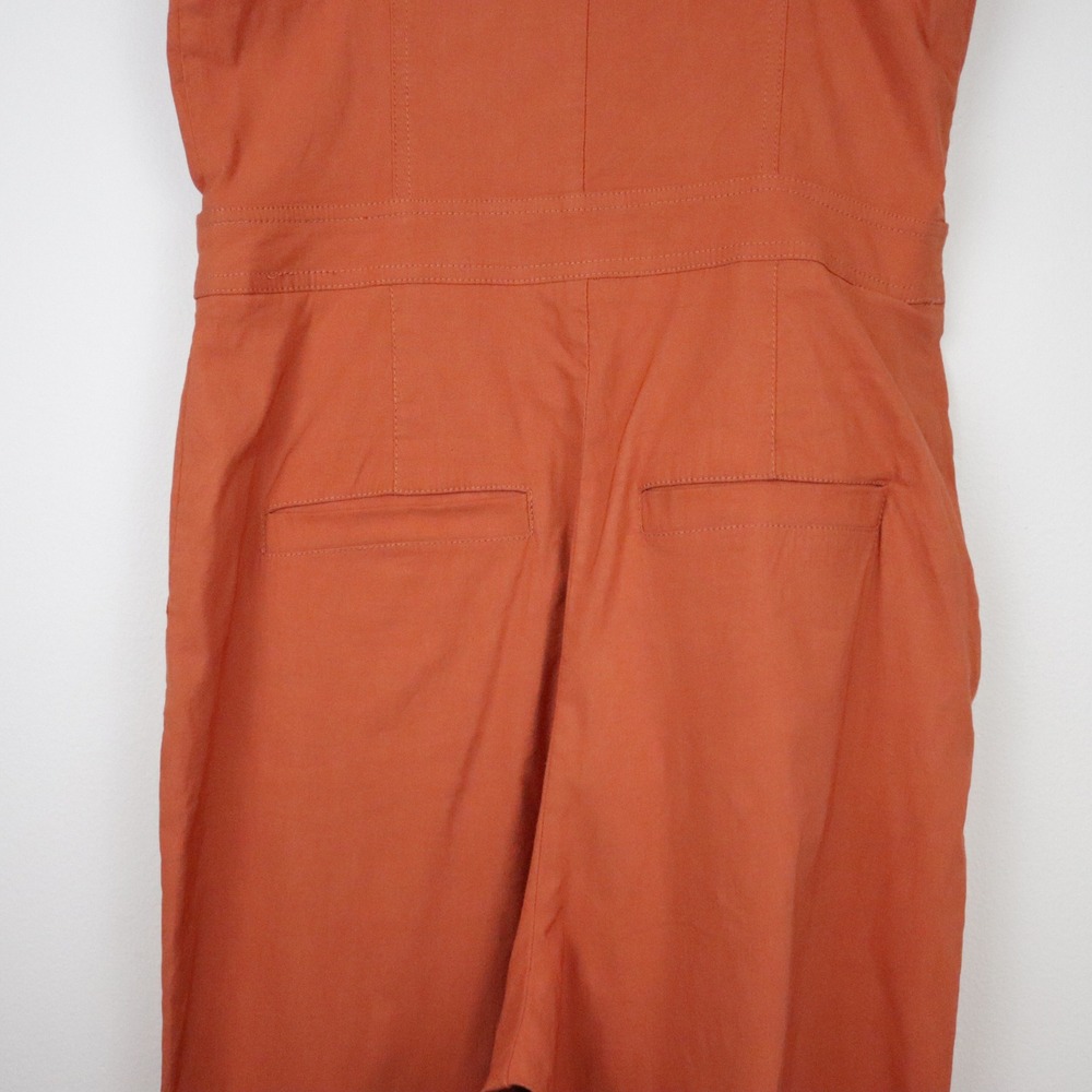 Anthropologie Maeve The Portside Jumpsuit 12 Tall Orange Collette Wide Leg - Picture 8 of 11